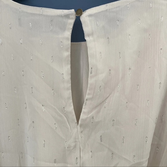 CITY Studio Juniors' Lurex Dot Ruffled Fit & Flare Dress Color Cream Size S - Picture 10 of 12